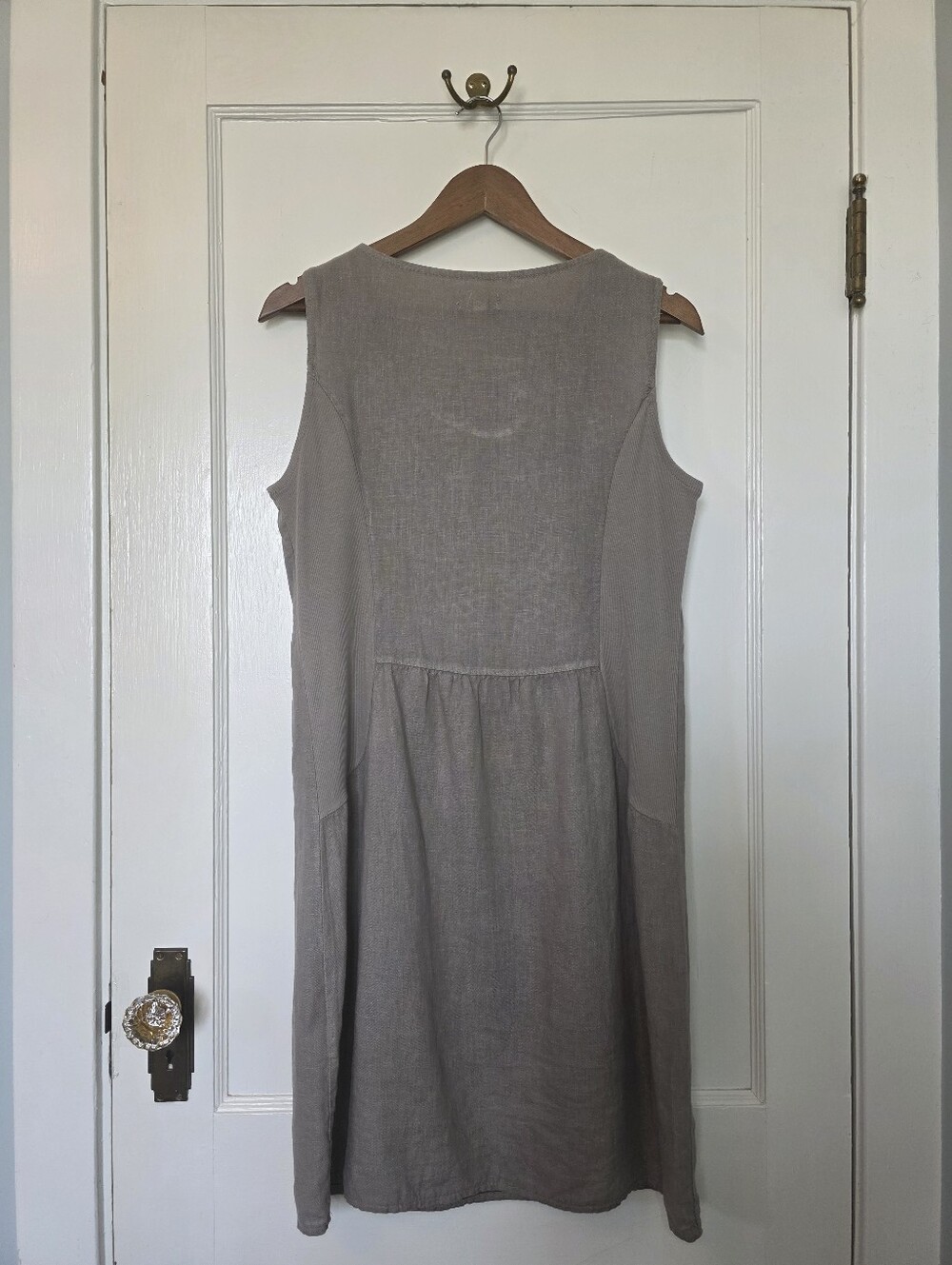 Lina Tomei Italian Linen Shift Dress – Size M – Taupe - Picture 4 of 7